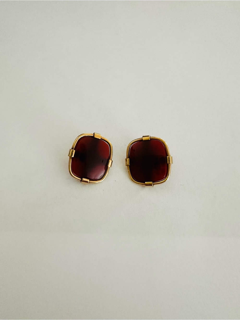 Vintage amber clip on earrings